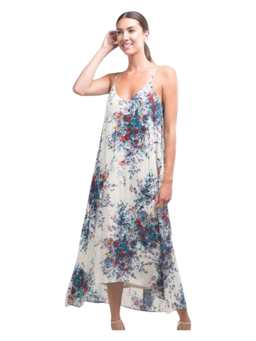 LoveStitch Knotted High Low Maxi Dress size large